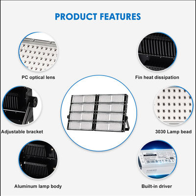 روشنایی استادیومی LED فضای باز با دکل بلند و دمای رنگ قابل تنظیم، ضدآب IP66، تراشه SMD 3030/2835