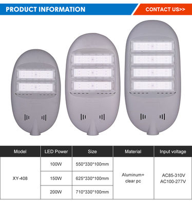 چراغ خیابانی LED آلیاژ آلومینیوم ضد آب 130-140LM/W IP65 برای روشنایی بزرگراه در فضای باز