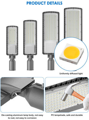 روشنایی بالا AC85-265V 3000K تا 6500K چراغ LED جاده ها بزرگراه ها خیابان های شهر پارکینگ