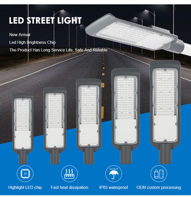 تراشه LED با راندمان بالا OEM ODM چراغ های خیابانی بیرونی 3000-6500K 50W تا 200W