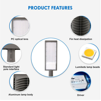چراغ های خیابانی آلومینیومی دایکاست ضد آب در فضای باز IP66 SMD2835 LED