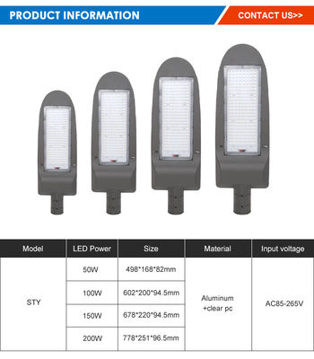 چراغ خیابانی LED ضدآب IP66 با دمای رنگ 3000-6500K و خروجی لومن بالا برای روشنایی بزرگراه در فضای باز