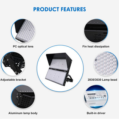 چراغ سیل نورافکن LED ضدآب IP66 با طول عمر 50000 ساعت و زاویه قابل تنظیم 216 درجه برای استادیوم ها و کاربردهای دکل های بلند