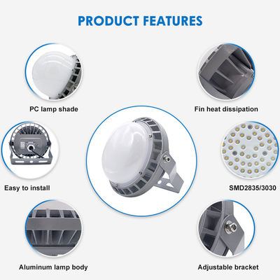 چراغ صنعتی پرنور ضدآب IP65 با دمای رنگ 5500-6500K و ساختار آلومینیوم + شیشه سکوریت