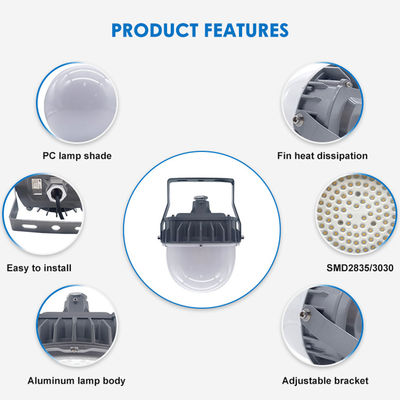 چراغ خطی ضد انفجار ضد آب IP65 با توان 50 وات، 100 وات و 150 وات، روشنایی LED برای مکان های خطرناک با آلومینیوم و شیشه سکوریت