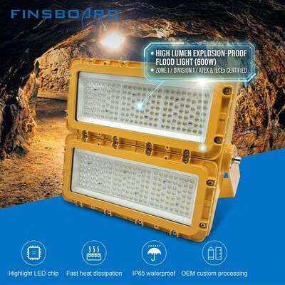 300W ضد انفجار چراغ سیلاب LED 36000lm IP67 ضد اسپری نمک آلومینیوم بدون مس