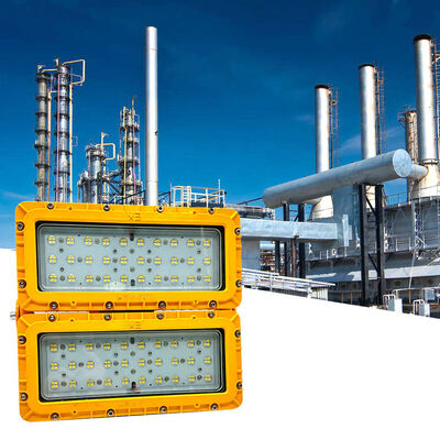 300W LED روشنایی ضد انفجار 60° دیوار نصب فرآیند لوله قفسه زرد ATEX IIB T6 IP65 RFEPL8280 روشنایی
