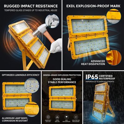 چراغ سیلابی ضد انفجار LED 600 وات ضد آب IP65 -40C/60C LUMILEDS LM-80 ATEX IIb T6 WF2 مخصوص مناطق خطرناک