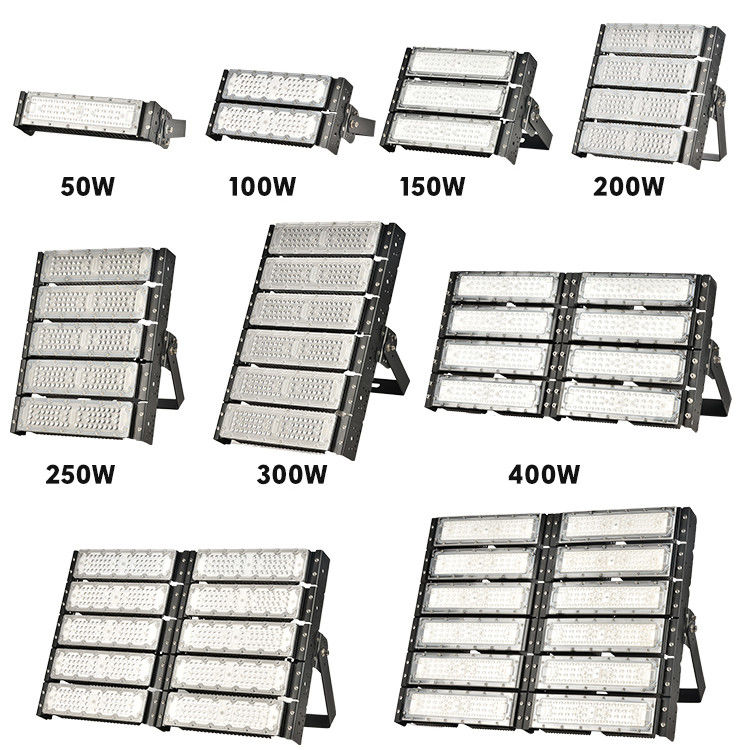 چراغ سیلابی ال ای دی ضد آب IP66 با قابلیت تنظیم نور از 50 وات تا 600 وات، چراغ سیلابی ماژولار فضای باز