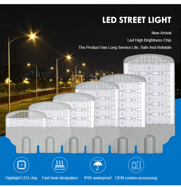 چراغ خیابانی LED ضد آب در فضای باز Ip65 سفارشی برای بزرگراه یا پارکینگ