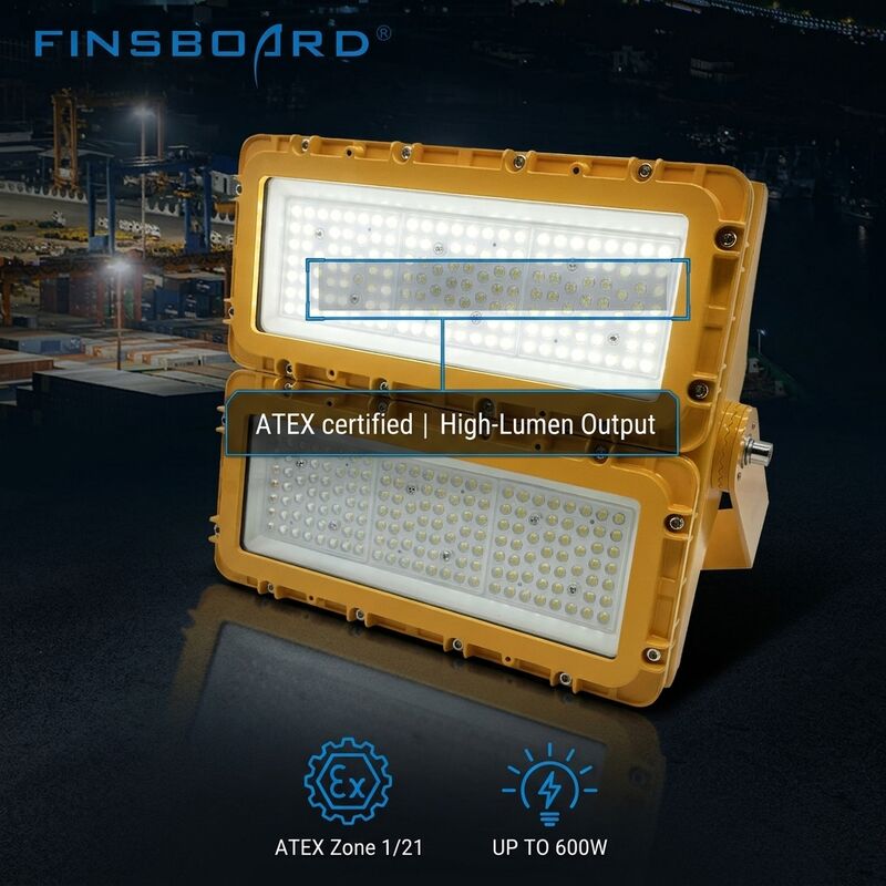 300W ضد انفجار LED نور سیلاب ATEX منطقه 39000lm IP66 نور آلومینیوم ریخته شده