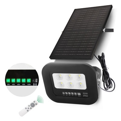چراغ خورشیدی LED 50 وات IP65 پنل خورشیدی سیلیکونی تک کریستالی تمام مشکی