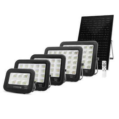 چراغ خورشیدی LED با روشنایی بالا، کنترل از راه دور، آلومینیوم، ضدآب IP67، 100 وات، 200 وات، 300 وات، 400 وات، 500 وات